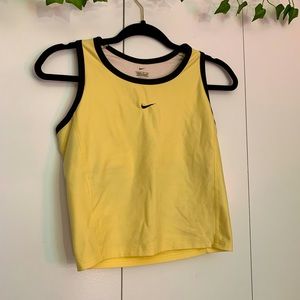 Vintage Nike yellow dri-fit cropped tank top with bra high support